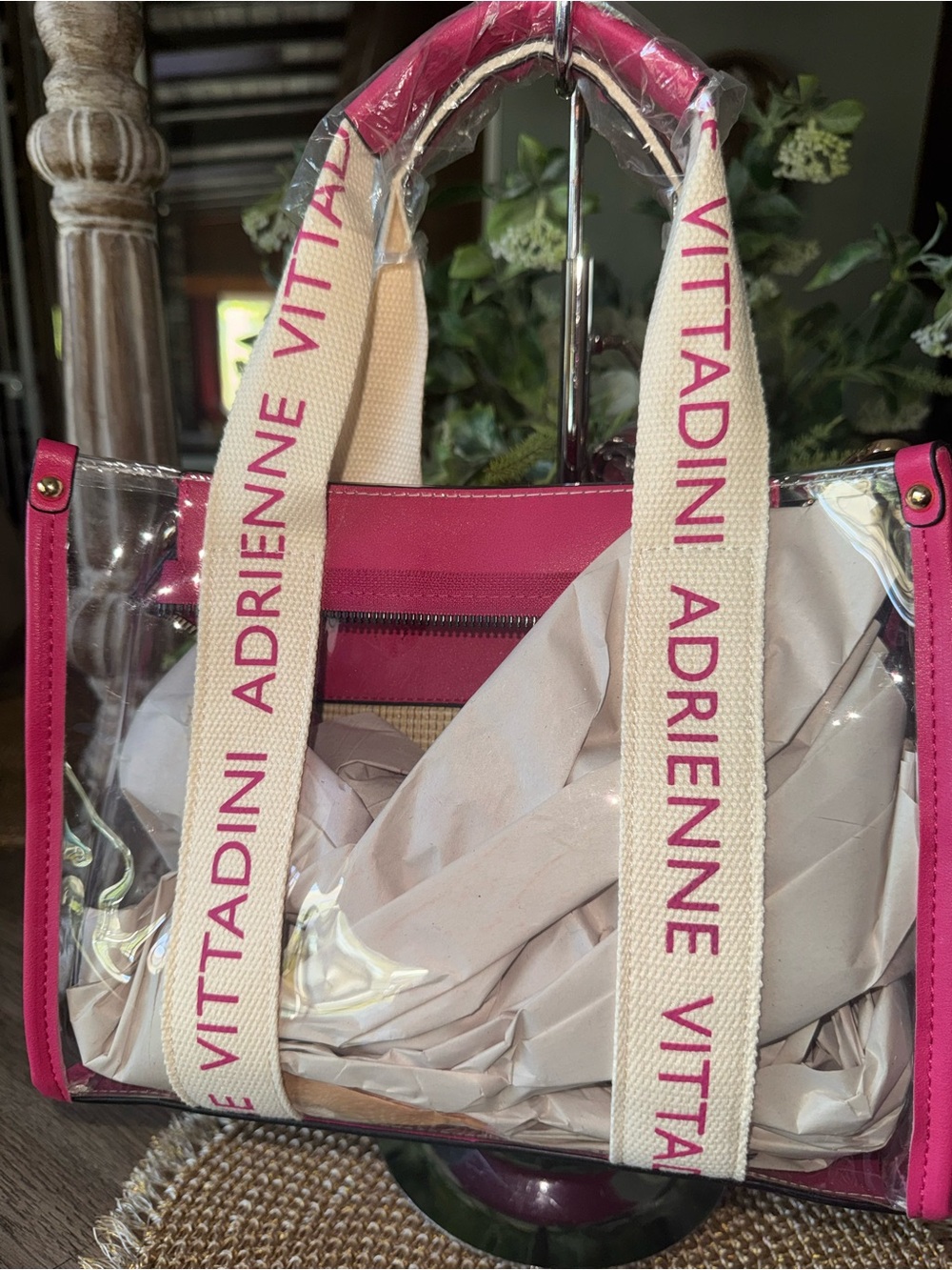 NWT 2fer Adrienne Vittadini Tote w/Adjustable Strap Pretty in Pink ๐ - Picture 4 of 6